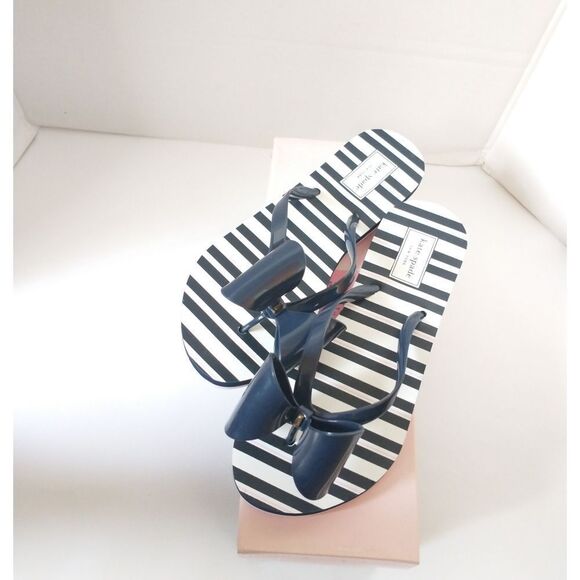 New! KATE SPADE Women's Norma Bow Flip-Flop Sandals Shoes Blue White Size 6 - Picture 8 of 11